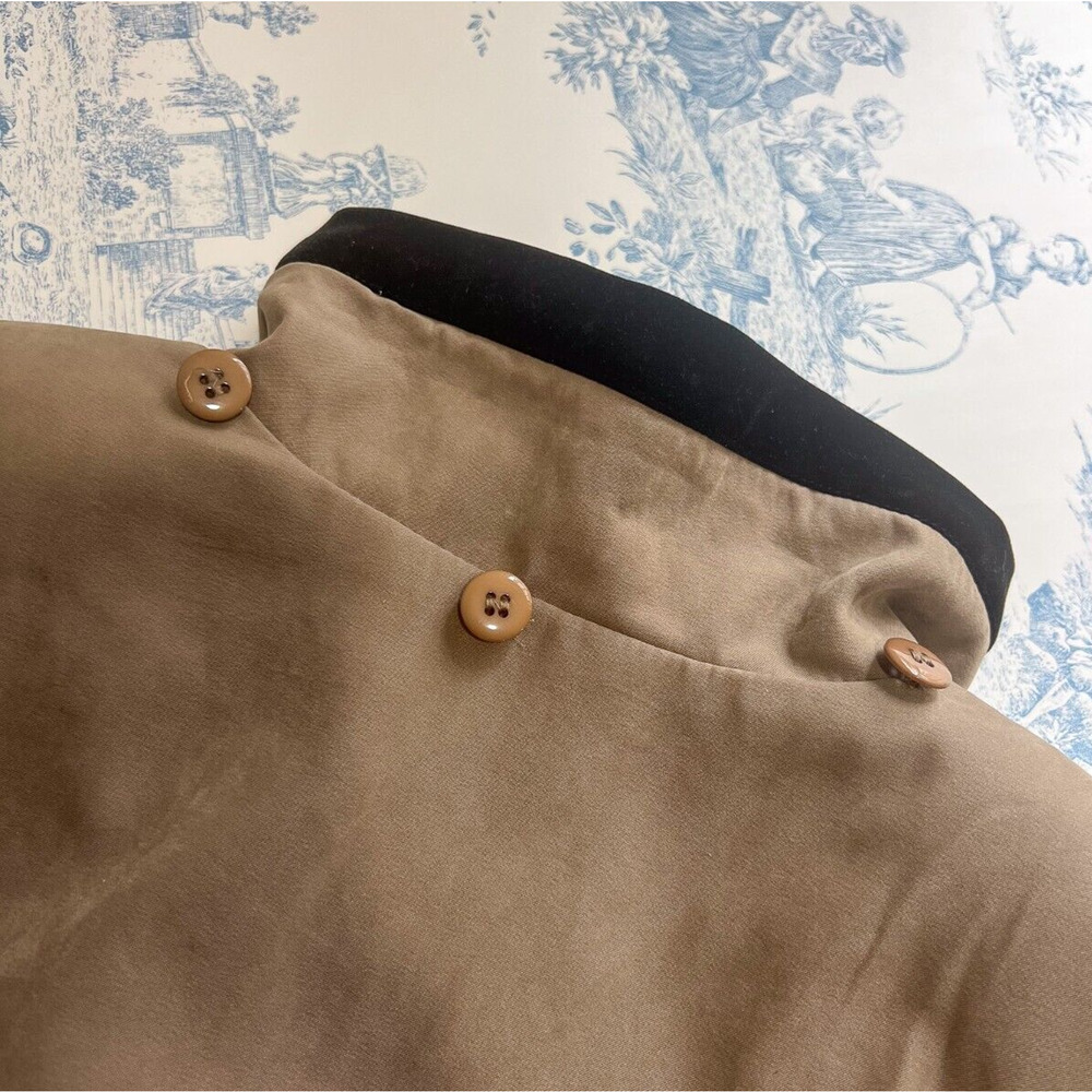 St. John's Bay Women's Small Lined Barn Coat Jacket Beige Khaki Brown Velvet - Picture 14 of 16